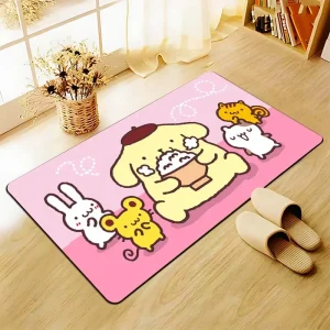 Cute Dog PomPomPurin Eat Rice Door Mat