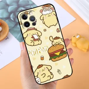 Sanrio Pompompurin With Hamburger Phone Case